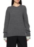 PRADA Wide Cuff Crewneck Knit Sweater