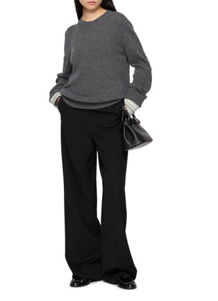 Figure View - Click To Enlarge - PRADA - Wide Cuff Crewneck Knit Sweater