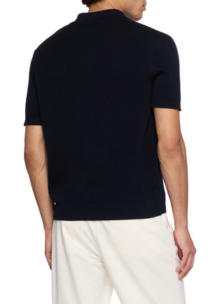 Back View - Click To Enlarge - SUNSPEL - Contrast Rib Cotton Polo Shirt