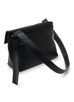 Detail View - Click To Enlarge - DISCORD YOHJI YAMAMOTO - Veil Leather Shoulder Bag