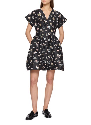 Figure View - Click To Enlarge - KIKA VARGAS - Billie V-neck Mini Dress
