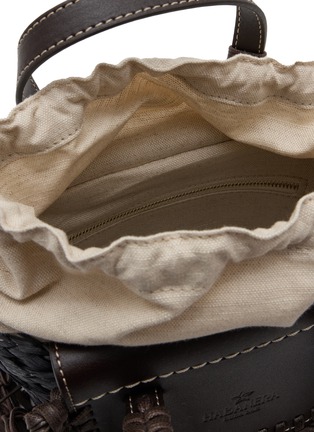 Detail View - Click To Enlarge - CUBA LAB - Habanera Fringes Ebony Leather Raffia Bucket Bag
