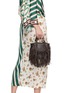 Front View - Click To Enlarge - CUBA LAB - Habanera Fringes Ebony Leather Raffia Bucket Bag