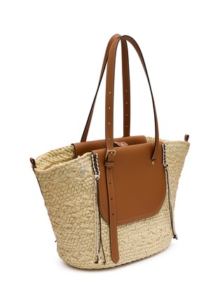 Detail View - Click To Enlarge - CUBA LAB - Tropicana Raffia Leather Tote Bag