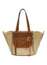 CUBA LAB Tropicana Raffia Leather Tote Bag