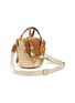 Detail View - Click To Enlarge - CUBA LAB - Habanera Silk Margherita Leather Raffia Bucket Bag