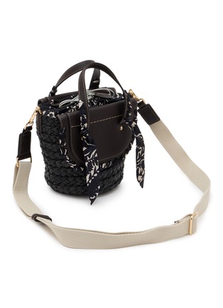 Detail View - Click To Enlarge - CUBA LAB - Habanera Silk Eclipse Leather Bucket Bag