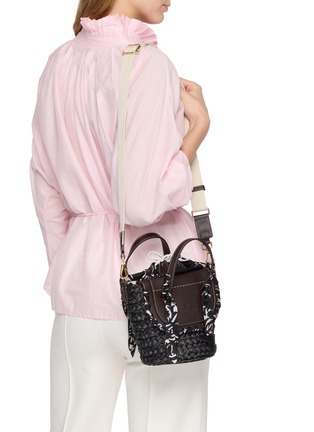 Front View - Click To Enlarge - CUBA LAB - Habanera Silk Eclipse Leather Bucket Bag