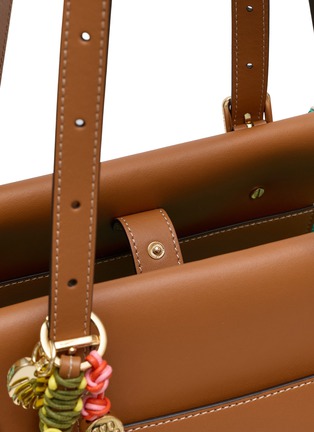 Detail View - Click To Enlarge - CUBA LAB - Tropicana Raffia Leather Tote Bag