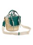 Detail View - Click To Enlarge - CUBA LAB - Habanera Silk Paisley Leather Raffia Bucket Bag