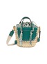CUBA LAB Habanera Silk Paisley Leather Raffia Bucket Bag
