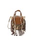 CUBA LAB Habanera Fringes Pain Brule Leather Raffia Bucket Bag
