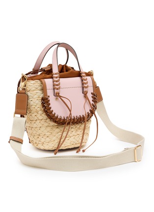 Detail View - Click To Enlarge - CUBA LAB - Habanera Trek Aurora Leather Raffia Bucket Bag