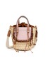 CUBA LAB Habanera Trek Aurora Leather Raffia Bucket Bag