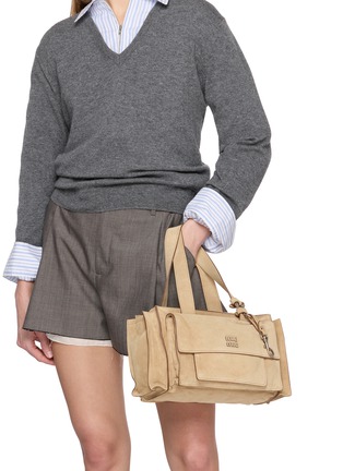 Figure View - Click To Enlarge - MIU MIU - Utilitaire Suede Leather Shoulder Bag