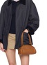 Figure View - Click To Enlarge - MIU MIU - Beau Bowling Leather Shoulder Bag