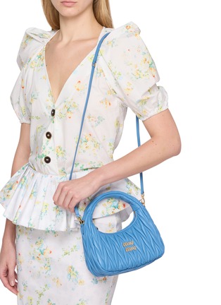 Front View - Click To Enlarge - MIU MIU - Wander Matelassé Leather Hobo Bag