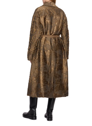 Back View - Click To Enlarge - MASNADA - Reversible Floral Textured Tie Belt Coat