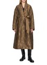 MASNADA Reversible Floral Textured Tie Belt Coat