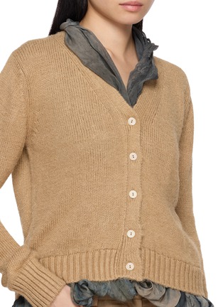  - MASNADA - Layered Trim Tie Waist V-Neck Cardigan