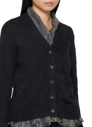  - MASNADA - Layered Trim Tie Waist V-Neck Cardigan