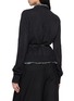 Back View - Click To Enlarge - MASNADA - Layered Trim Tie Waist V-Neck Cardigan