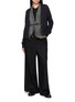 Figure View - Click To Enlarge - MASNADA - Layered Trim Tie Waist V-Neck Cardigan