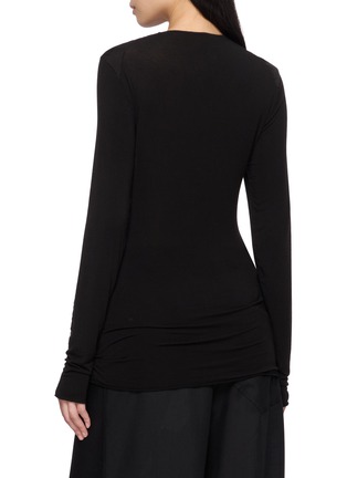 Back View - Click To Enlarge - MASNADA - Tie Neck Long Sleeve T-Shirt