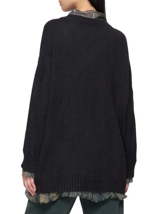 Back View - Click To Enlarge - MASNADA - Layered Trim Loose Knit Sweater