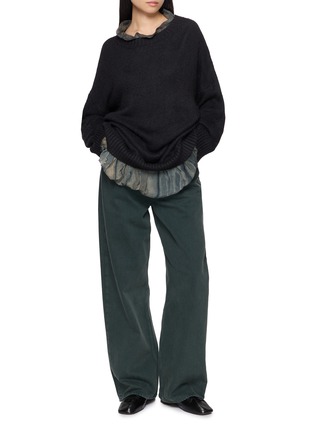 Figure View - Click To Enlarge - MASNADA - Layered Trim Loose Knit Sweater
