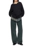 Figure View - Click To Enlarge - MASNADA - Layered Trim Loose Knit Sweater