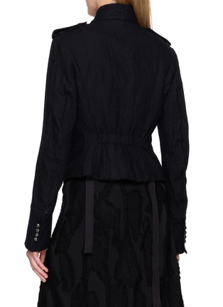 Back View - Click To Enlarge - MASNADA - Tie Neck Cropped Jacket