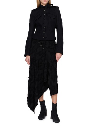 Figure View - Click To Enlarge - MASNADA - Tie Neck Cropped Jacket
