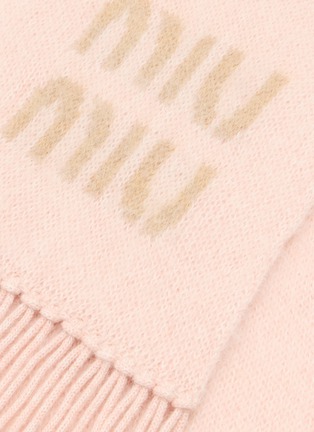 Detail View - Click To Enlarge - MIU MIU - Fringed Logo Scarf