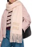 Figure View - Click To Enlarge - MIU MIU - Fringed Logo Scarf