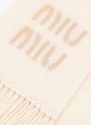 Detail View - Click To Enlarge - MIU MIU - Fringed Logo Scarf