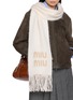Figure View - Click To Enlarge - MIU MIU - Fringed Logo Scarf
