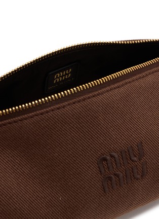 Detail View - Click To Enlarge - MIU MIU - Gabardine Logo Cotton Pouch