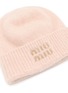 Detail View - Click To Enlarge - MIU MIU - Logo Knit Beanie