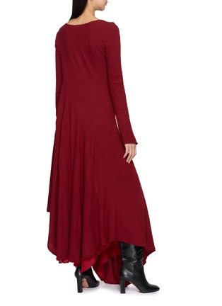 Back View - Click To Enlarge - MARC LE BIHAN - Long Sleeve Asymmetric Flared Long Dress