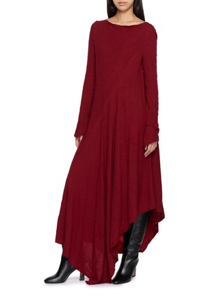 Figure View - Click To Enlarge - MARC LE BIHAN - Long Sleeve Asymmetric Flared Long Dress
