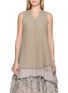 MARC LE BIHAN Sleeveless V-Neck Layered Tulle Top