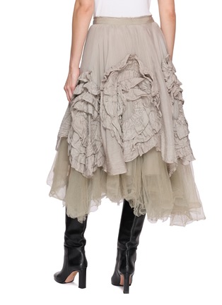 Back View - Click To Enlarge - MARC LE BIHAN - Layered Floral Tulle Midi Skirt