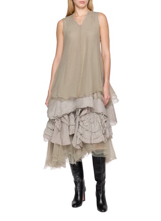 Figure View - Click To Enlarge - MARC LE BIHAN - Layered Floral Tulle Midi Skirt
