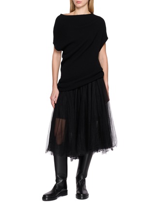 Figure View - Click To Enlarge - MARC LE BIHAN - Ovoide Flared Tulle Midi Skirt