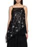 MARC LE BIHAN Floral Sequin Asymmetric Tulle Top