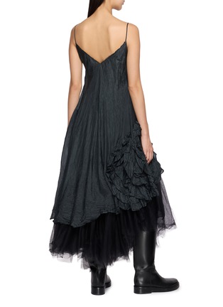 Back View - Click To Enlarge - MARC LE BIHAN - Sleeveless Fleurs Double Layered Ruffle Dress