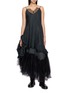 MARC LE BIHAN Sleeveless Fleurs Double Layered Ruffle Dress