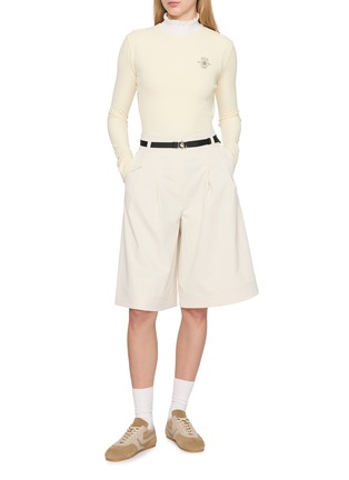 Figure View - Click To Enlarge - SOUTHCAPE - Belted Pleated Twill Bermuda Shorts