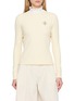 Main View - Click To Enlarge - SOUTHCAPE - Frill Mock Neck Back Slit T-Shirt